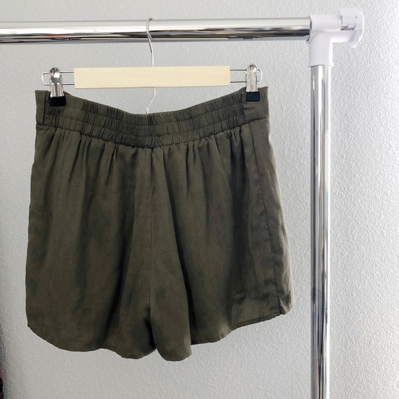 Olive Tie Front Shorts - Picture 8 of 8